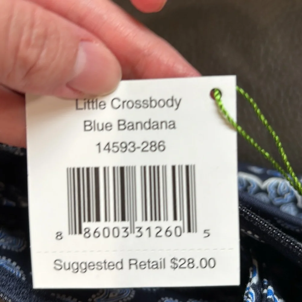 Vera Bradley little crossbody in blue bandana print